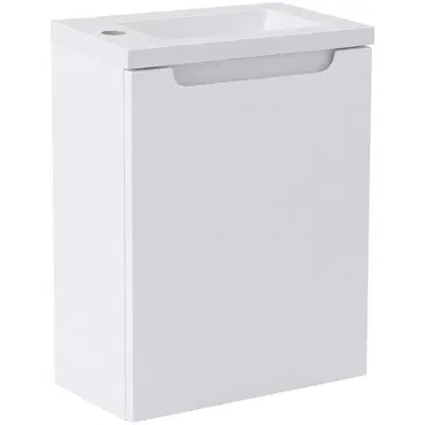 Kúpeľňový nábytok CERANO - Umývadlová skrinka pre WC Sora - biela matná + umývadlo z lit. mramoru - biela matná - 40x57,5x22 CER-999982