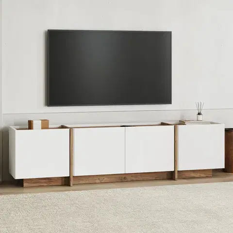TV stolíky WON široký TV stolík, borovica Atlantic/biela