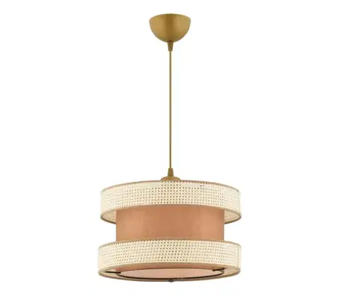 Svietidlá  Závesný luster na lanku HALO 1xE27/60W/230V hnedá/krémová 390FLH2464