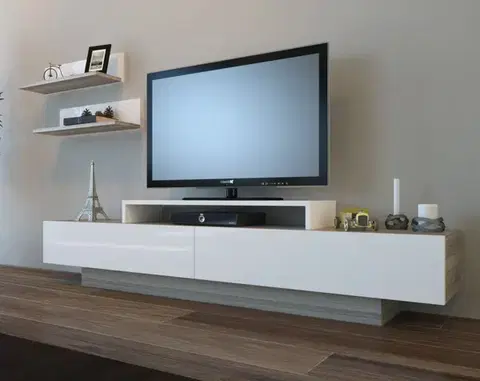Obývacie steny TV skrinka / Obývacia stena Lusi - Cordoba, White