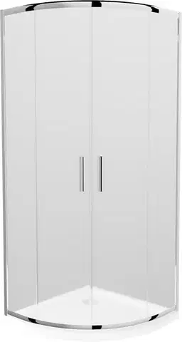 Vane MEXEN/S - Rio štvrťkruhový sprchovací kút 90 x 90, mráz, chróm + vanička so sifónom Flat, biela 863-090-090-01-30-4110