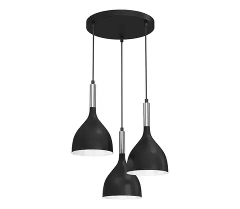 Svietidlá  Luster na lanku NOAK 3xE27/15W/230V čierna/chróm 3895