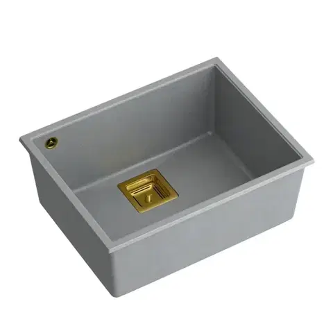 Kuchynské drezy Quadron Quadron - Granitový drez DAVID 50 Grey Metallic Meď HQD5542U5-C1