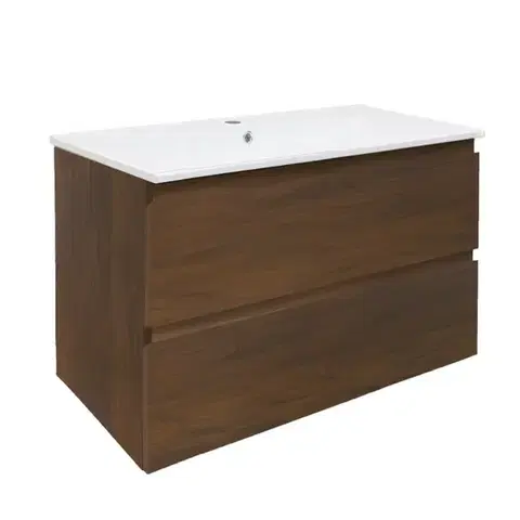 Kúpeľňový nábytok Kúpeľňová skrinka s umývadlom SAT B-Way 99x50x45 cm orech mat BWAY2100NUTU4BI BWAY2100NUTU4BI