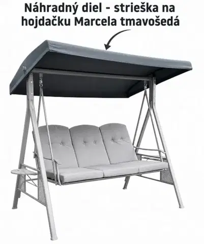 Záhradné hojdačky GARDENKUS ND Strieška - textília na hojdačku MARCELA tmavošedá