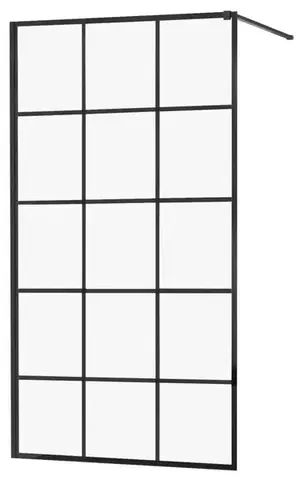 Sprchové dvere MEXEN/S - KIOTO Sprchová zástena WALK-IN 100x200 cm 8 mm, čierna, čierny vzor 1 800-100-101-70-77