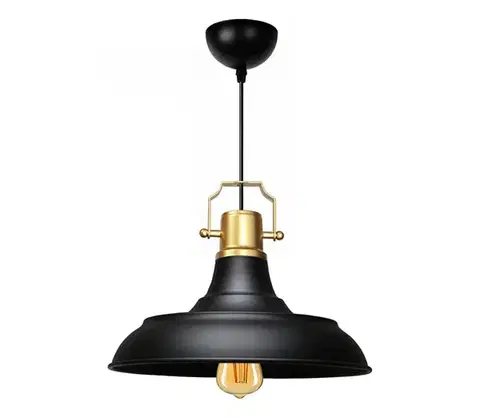 Svietidlá  Luster na lanku AYD 1xE27/40W/230V čierna/zlatá 780SGN4605