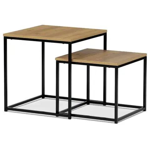 Konferenčné stolíky Súprava odkladacích stolíkov, divoký dub, 2 ks