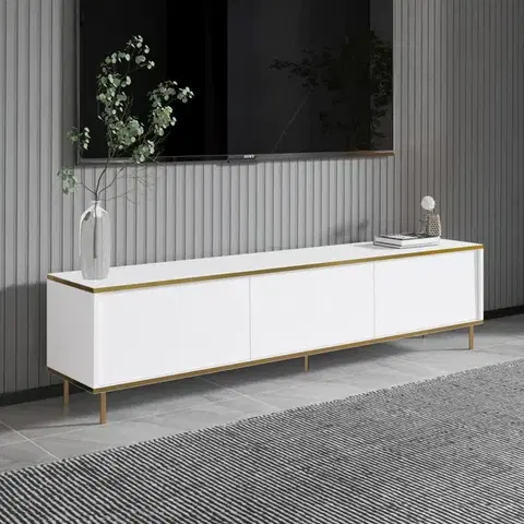 TV stolíky TV stolík Imaj - White, Gold