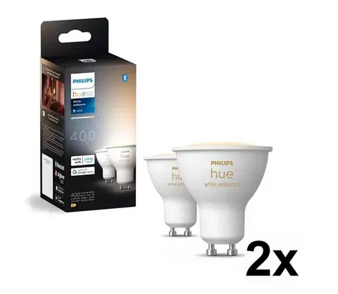 Žiarovky Sada 4x stmievateľných LED žiaroviek Philips Hue WHITE AMB. GU10/4,2W/230V 2200-6500K 2xP6173