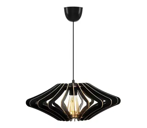 Svietidlá  Luster na lanku 1xE27/60W/230V čierna pr. 47 cm 390FLH1563