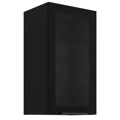 Kuchynské skrinky visiace Vitrína Čierna/Čierna 40gs-72 1f
