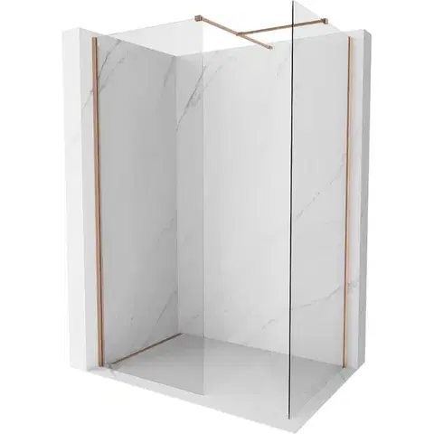 Sprchové dvere MEXEN/S - Kyoto-X Sprchová zástena WALK-IN 100 x 90, transparent 10 mm, meď kartáčovaná 800-100-202-65-00-090-X