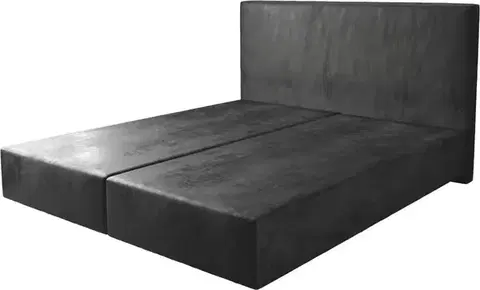 Postele Boxspring DELIFE Boxspring posteľ Dream-Well 180×200 antracitová vintage mikrovelúr bez nôh