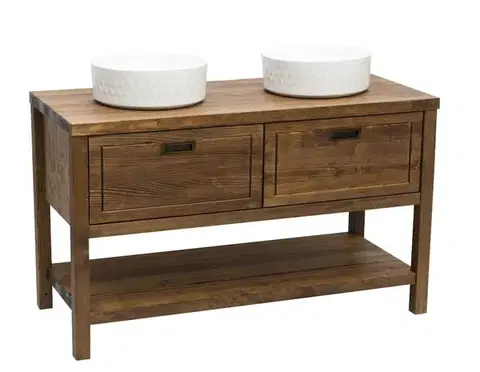 Kúpeľňový nábytok Kúpeľňová skrinka pod umývadlo Naturel Country 120x72,5x51 cm palisander COUNTRY120ZBUMPA COUNTRY120ZBUMPA