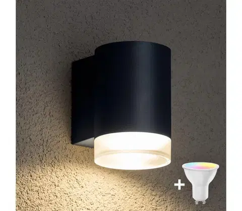 Svietidlá BRILAGI -LED RGBW vonkajšie nástenné svietidlo MATERA 1xGU10/4,8W/230V antracit IP54 BG0977+AI2382