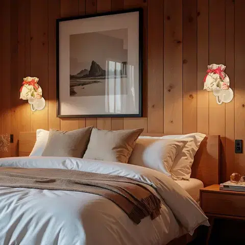 Nástenné svetlá Nástenná lampa ROZANO biela 1x40W E27 kvetinové tienidlo