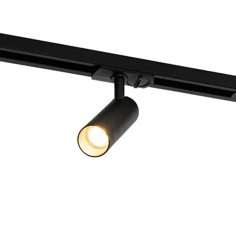 Koľajnicové svetelné systémy Moderný koľajnicový systém s 5 bodovými svetlami čierny 1-fázový GU10 35mm - Iconic Jeana Luxe