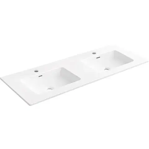 Umývadlá CERANO - Dvojumývadlo keramické Novo - nábytkové - biela lesklá - 121x46,5 CER-665971