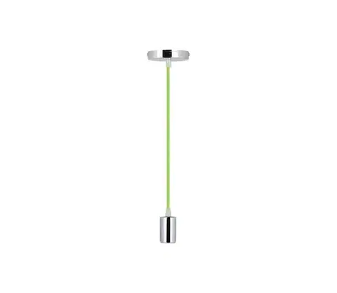 Predlžovacie káble  Napájací kábel 1xE27/60W/230V zelená/lesklý chróm 3785