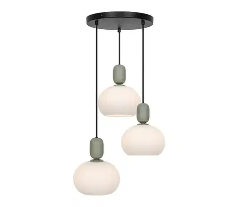 Svietidlá Viokef Lighting Závesný luster na lanku VALISIA 3xE27/40W/230V čierna/olivová 4328400