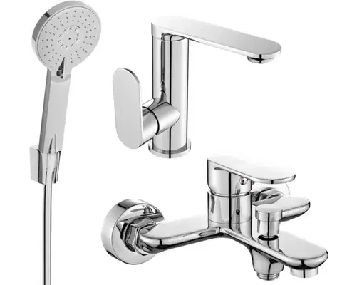Kúpeľňové batérie MEXEN/S - Milo R40 SET umývadlová batéria + vaňová s príslušenstvom, chróm 713053R40-00