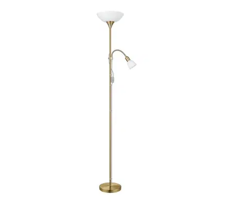 Lampy EGLO 82844 - Stojacia lampa UP 2 1xE27/60W + 1xE14/25W mosadz 82844