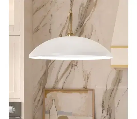 Svietidlá Elstead Kichler KL-DELAROSA-P-WH - Luster na reťazi DELAROSA 1xE27/60W/230V biela/mosadz KL-DELAROSA-P-WH