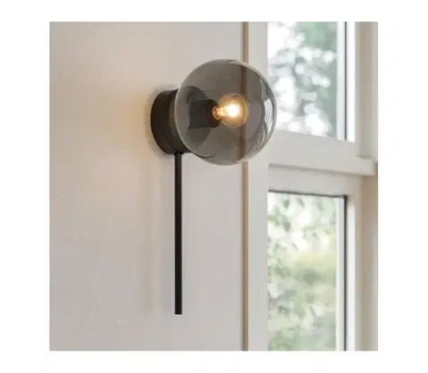 Svietidlá Ondaluce - Nástenné svietidlo JEWEL 1xE14/10W/230V čierna/dymová čierna AP.JEWEL/NERO
