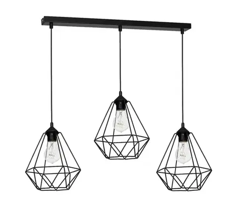 Svietidlá  Závesné svietidlo BASKET 3xE27/60W/230V čierna MLP7215