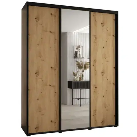 Šatníkové skrine Skriňa 45 Canaris 3 190 čierna/artisan/čierna