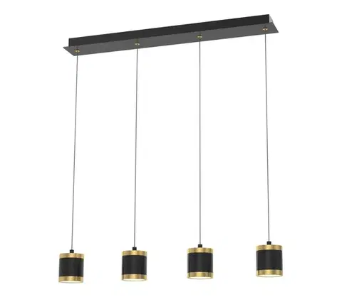 Svietidlá Wofi 7003-404 - LED stmievateľný závesný luster TOULOUSE 4xLED/8,5W/230V čierna/zlatá 7003-404