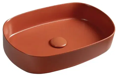 Umývadlá ISVEA - INFINITY OVAL keramické umývadlo na dosku, 55x36cm, terracotta 10NF65055-2U