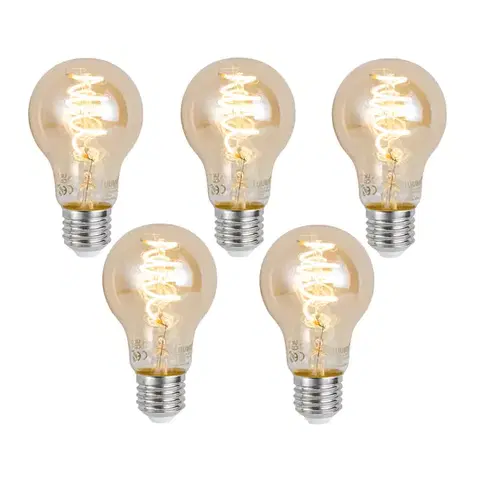 LED osvetlenie Sada 5 inteligentných stmievateľných LED žiaroviek E27 A60 jantárová 4,9 W 320 lm 2500 K Zigbee