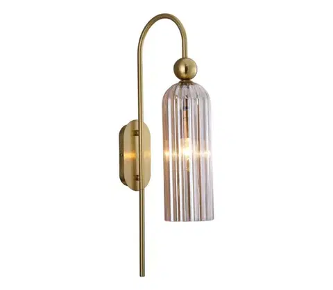 Svietidlá Light Prestige Nástenná lampa PIEGA 1xE14/40W/230V mosadzná/dymová béžová LP-939/1W amber