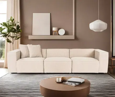 Pohovky a gauče Trojmiestna pohovka Lora 3 Seater - Peach