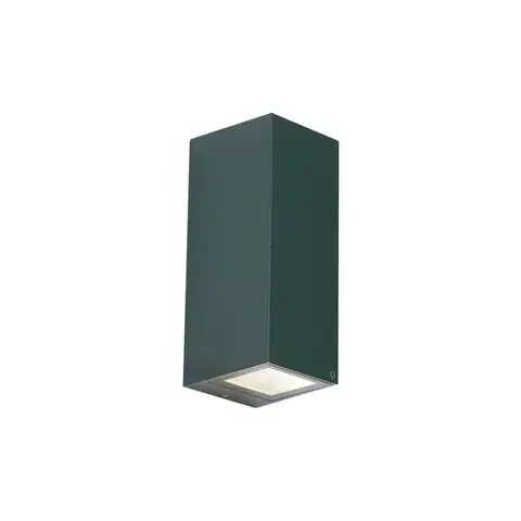 Vonkajšie nástenné svietidlá Moderné nástenné svietidlo tmavozelené 2-svetlá GU10 70mm IP54 - Baleno