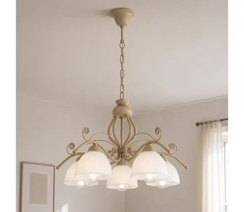 Svietidlá BRILAGI - Luster na reťazi ANTICO MODERN 5xE27/60W/230V béžová 8590828037927