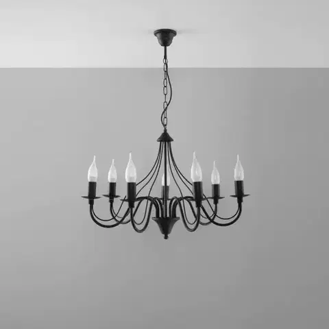 Klasické lustre do obývačky Luster Minerwa 7 A-0219 čierna