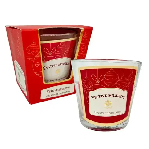 Vianočné dekorácie Arome Sviečka v skle, Festive Moments, 120 g