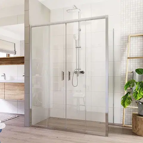 Sprchovacie kúty Mereo Sprchovací kút, Lima, obdĺžnik, štvordielne, zasúvací, 150x80 cm, chróm ALU, sklo Číre CK89413K