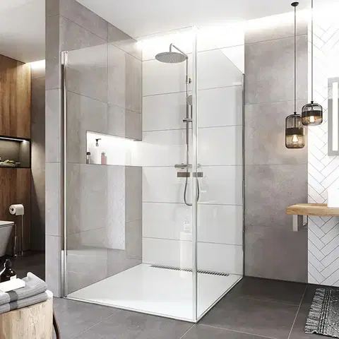 Sprchovacie kúty Mereo Sprchovací kút, Novea, štvorec, pivotový, 80x80 cm, chróm ALU, sklo Číre CK11913ZVR