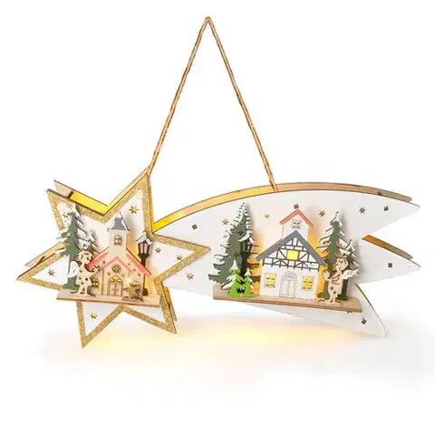 Vianočné dekorácie Solight LED vianočná kométa, 10x LED, 30 cm, 2x AA