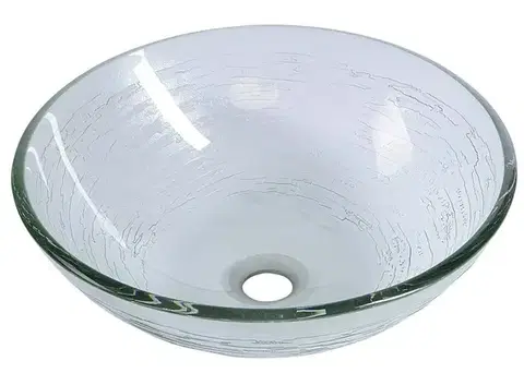 Umývadlá SAPHO - RIPPLE sklenené umývadlo na dosku priemer 42cm, číre sklo s textúrou 2501-18
