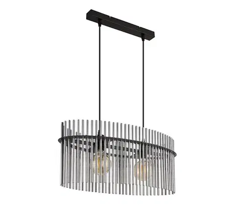 Svietidlá Globo 15698H3 - Luster na lanku GORLEY 2xE27/60W/230V čierna 15698H3