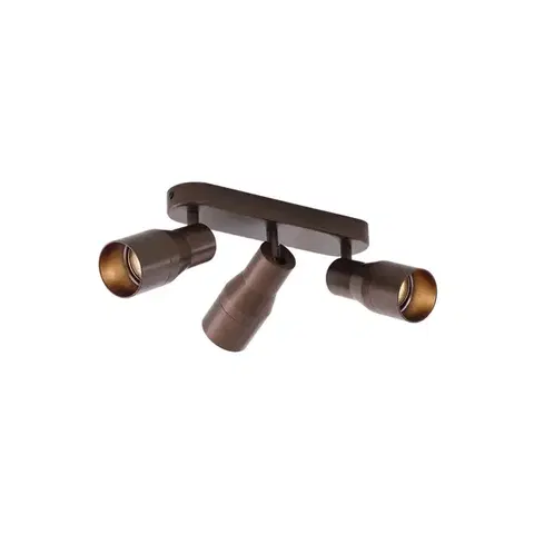 Bodove svetla Zaoblené stropné bodové svetlo tmavá bronz GU10 50 mm 3-svetlo - Stanley