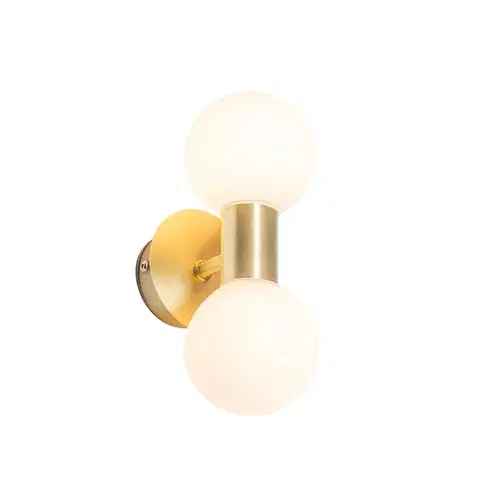Nástenné osvetlenie Moderná nástenná lampa zlatá IP44 2-svetlá - Cederic