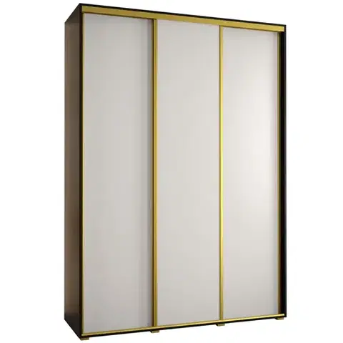 Šatníkové skrine Skriňa 45 Canaris 1 200 čierna/biela/gold