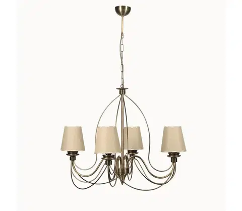 Svietidlá  Luster na reťazi CLASSIC 4xE14/40W/230V bronzová/béžová 846STL1468