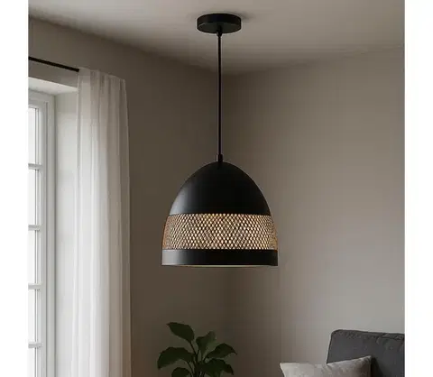 Svietidlá ONLI - Luster na lanku POLLY 1xE27/22W/230V čierna 4971/S